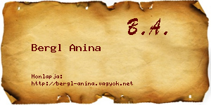 Bergl Anina névjegykártya